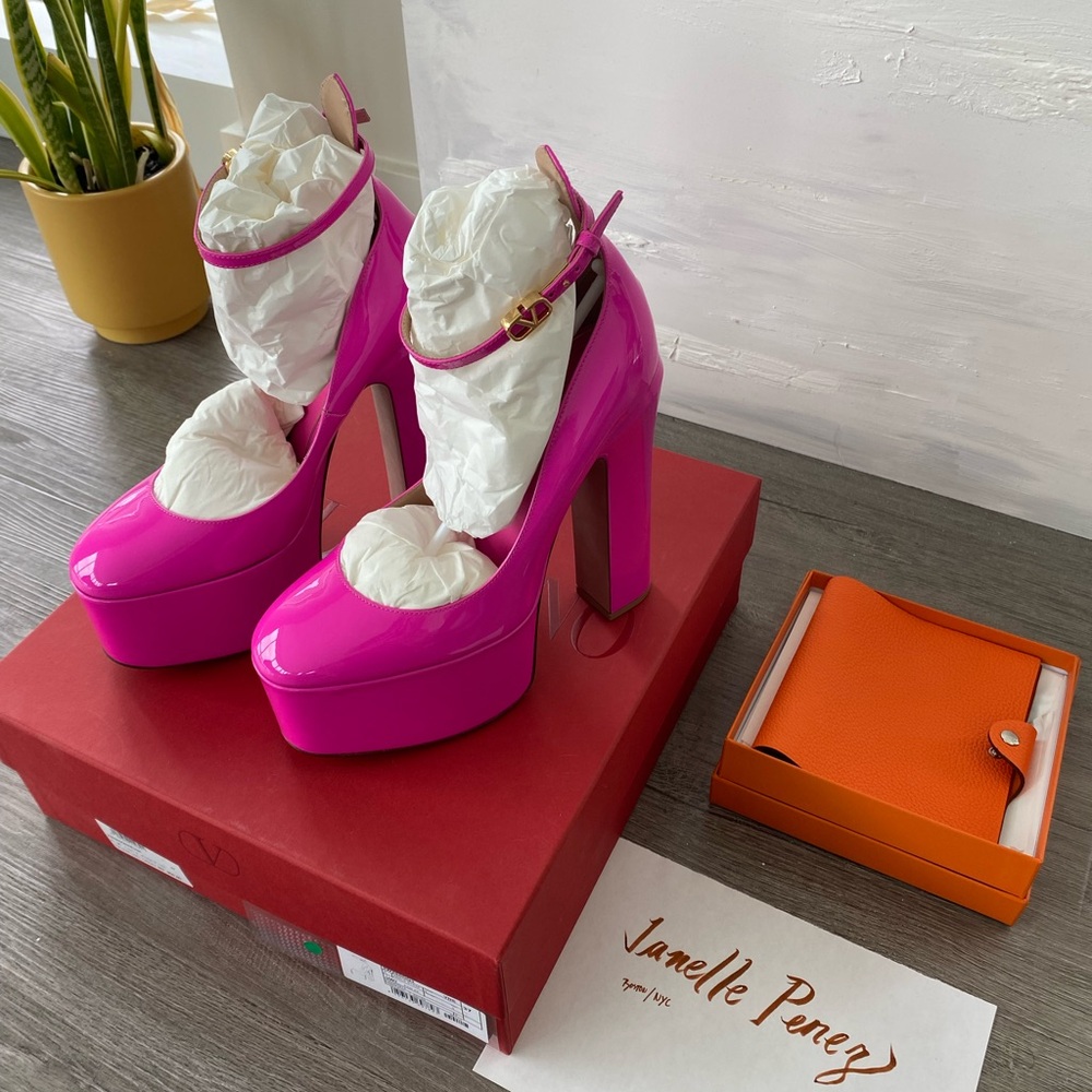 Valentino Tan-Go Platform Mary Jane Heels